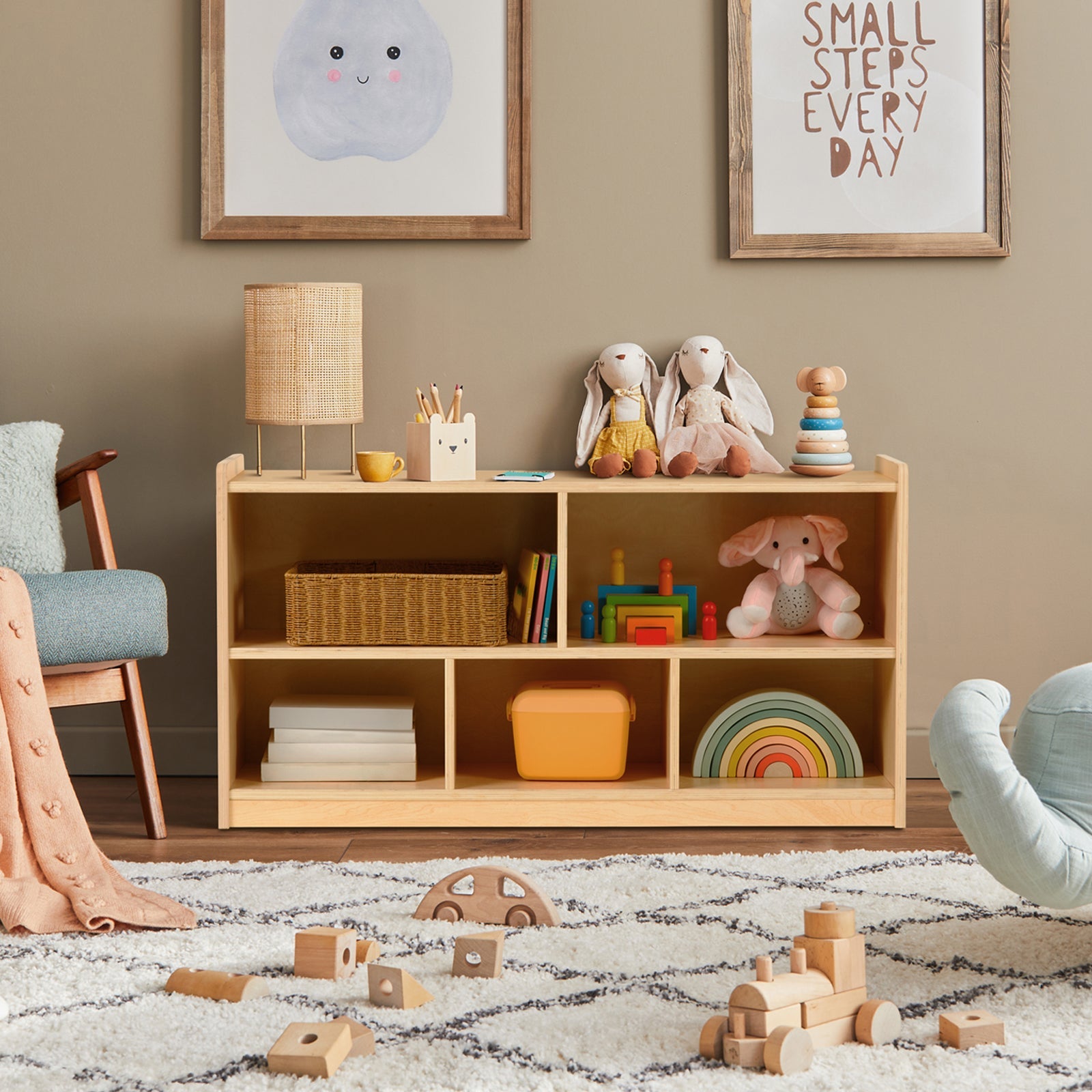 Montessori 5-Section Storage Cabinet