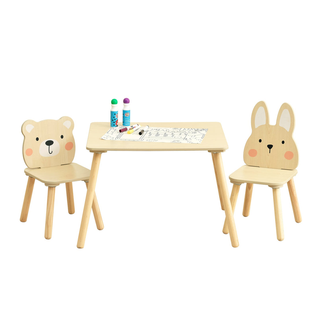 Wooden Kids Table and Chair Set