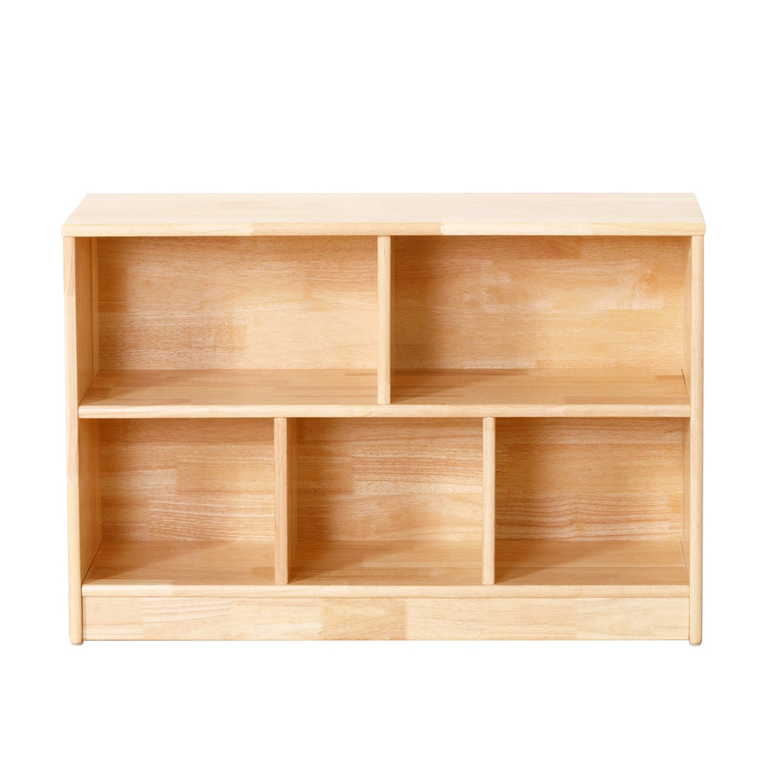 Rubber Wood 5-Compartment Montessori Shelf