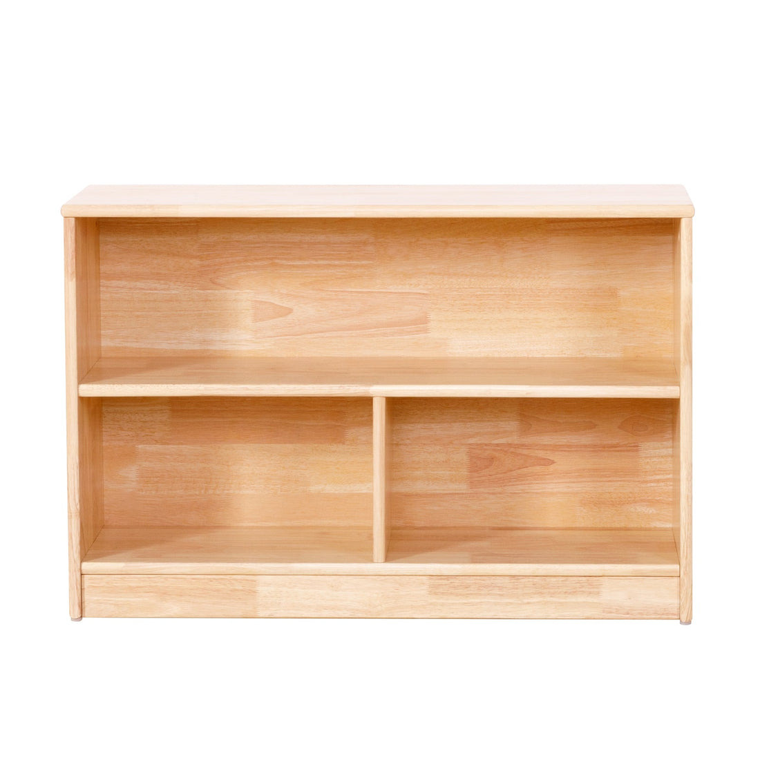 Rubber Wood 3-Compartment Montessori Shelf