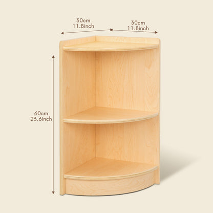 Wood Corner Cabinet, 2-Tier Toy Organizers and Storage