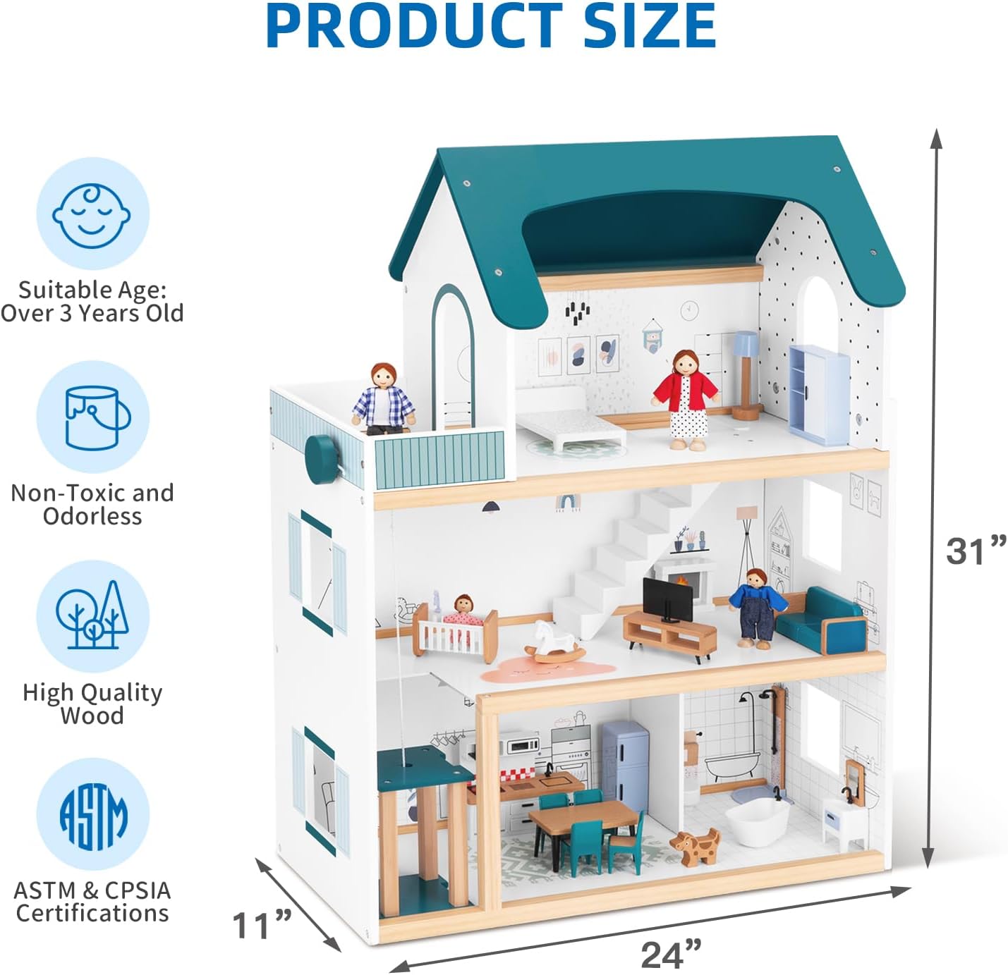 3-Storey Dollshouse with working elevator
