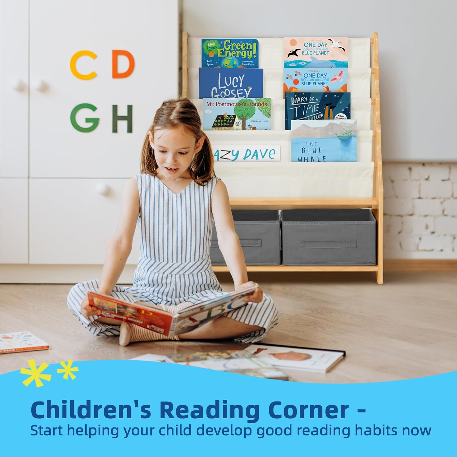 Tiered Bookshelf with Storage Cubby