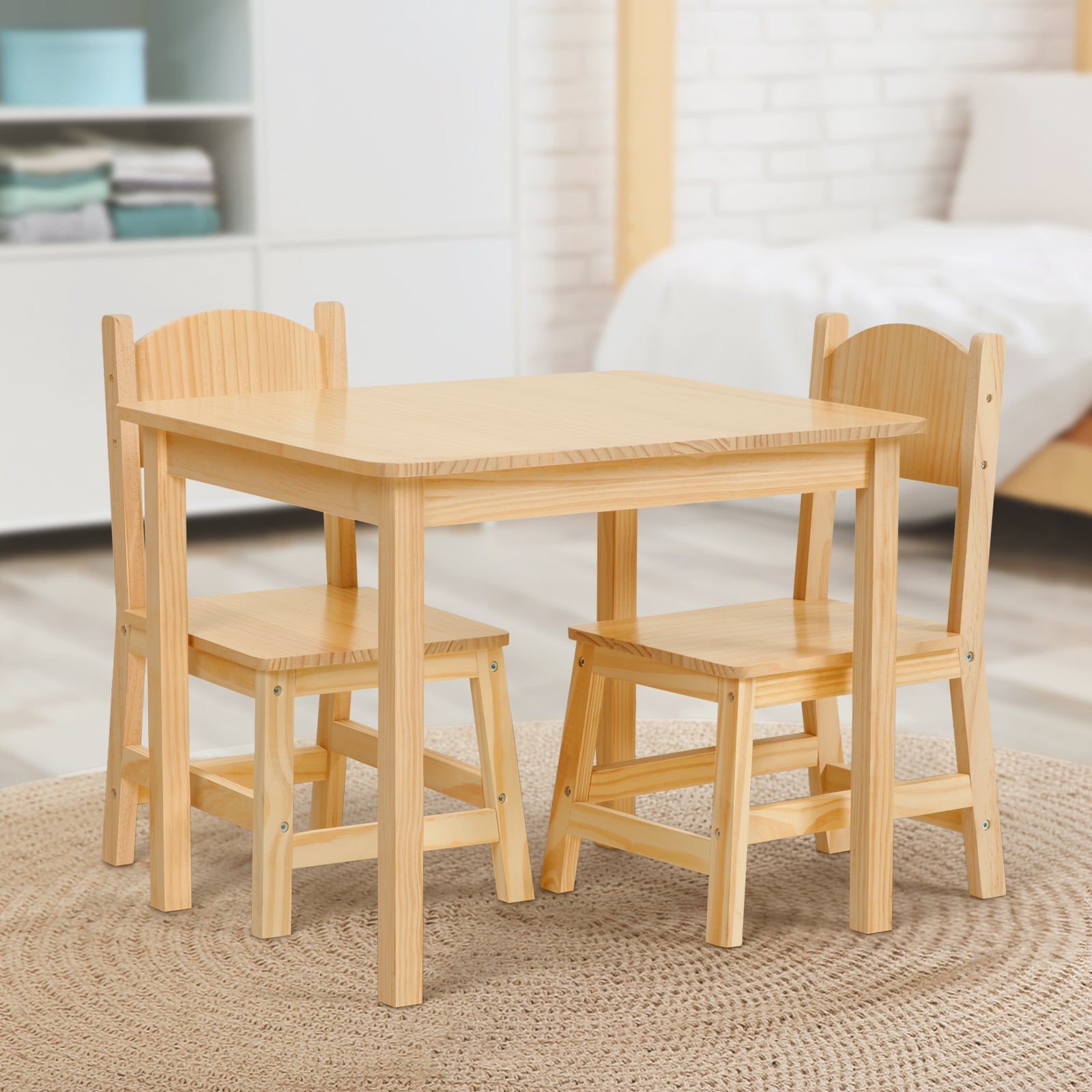 Solid Wooden Kids Table and Chair Set