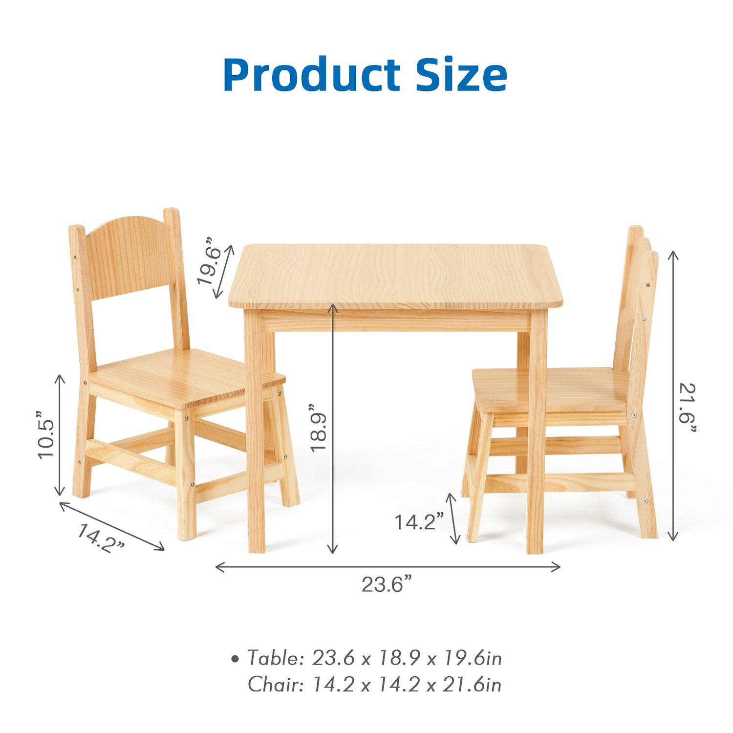 Solid Wooden Kids Table and Chair Set
