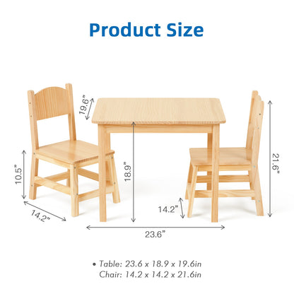 Solid Wooden Kids Table and Chair Set