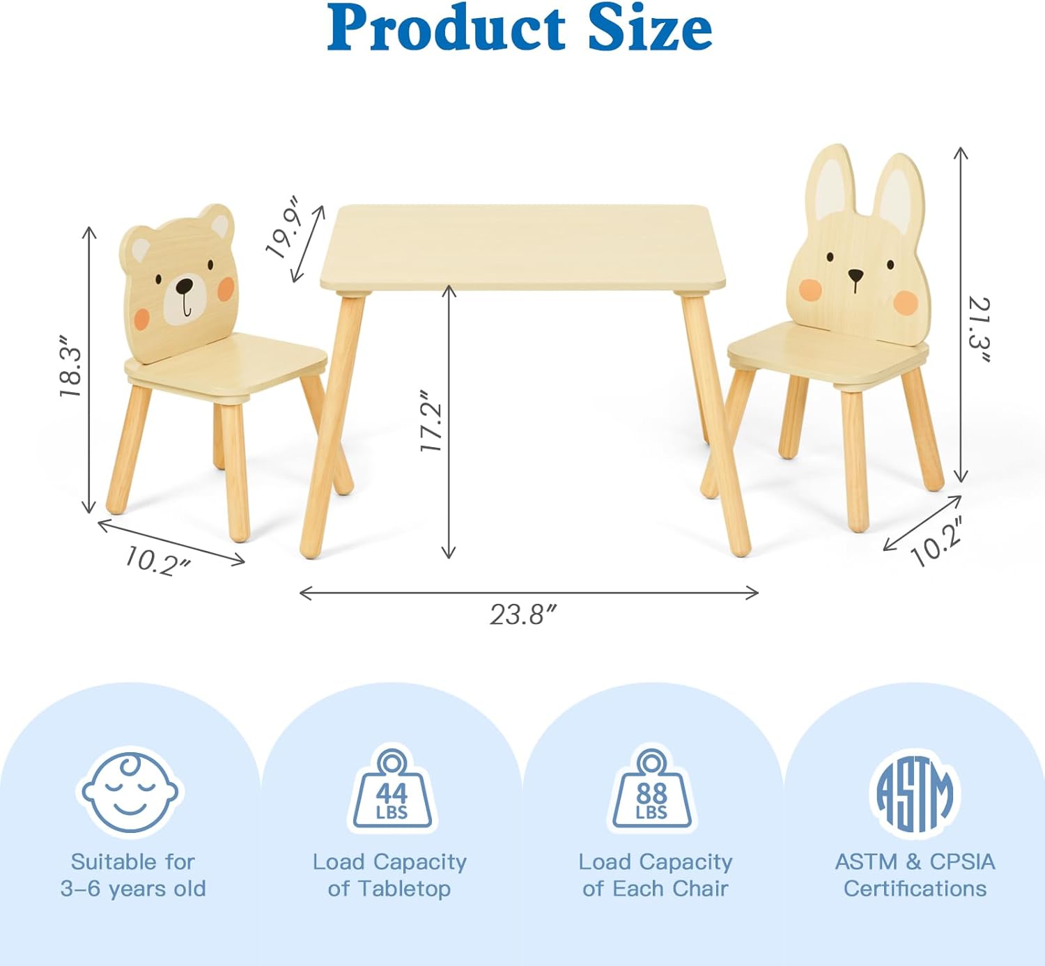 Animal Table and Chairs Set