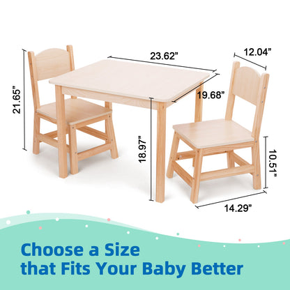 Wood Kids Table and Chairs Set